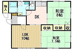 コーポ柳田 3DKの間取図画像