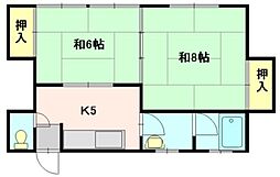 コーポラス斉藤 2Kの間取図画像