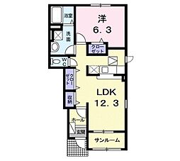 トレスメーラE 1LDKの間取図画像