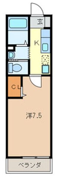 埼玉県さいたま市中央区大字下落合(賃貸アパート1K・2階・23.60㎡)の写真 その2