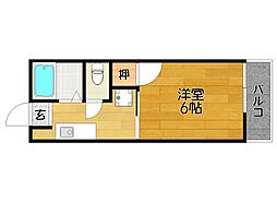 スカイハイツ田中 1Kの間取図画像