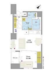 パーク・ノヴァ巣鴨 1DKの間取図画像