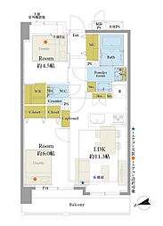 ライオンズマンション渋谷道玄坂 2LDKの間取図画像