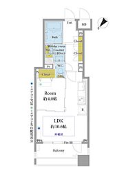 日本橋ヴォアール 1LDKの間取図画像