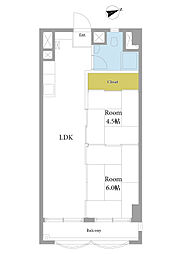 富士見台永谷コーポラス 2LDKの間取図画像