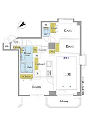 サンフローラハイツ渋谷 3LDKの間取図画像