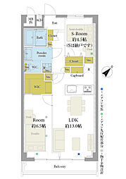 秀和月島レジデンス 1SLDKの間取図画像