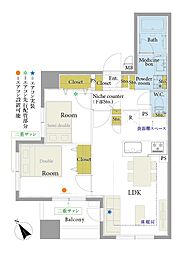 ラ・フォルム池尻大橋 2LDKの間取図画像