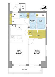 セザールスカイタワー銀座東 1LDKの間取図画像