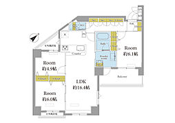 サニーコート立川 3LDKの間取図画像