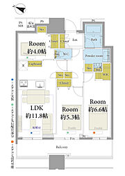 サウスゲートタワー川口 3LDKの間取図画像