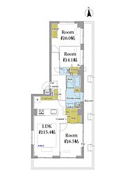 蔵前アムフラット 3LDKの間取図画像