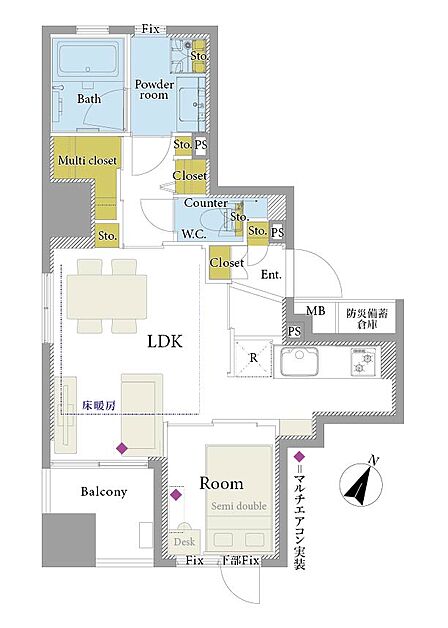 1LDK 間取り