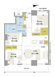 リーデンスタワー高層棟 3LDKの間取図画像