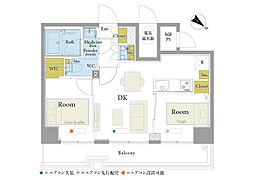 プレジデントハイツ根津 2DKの間取図画像