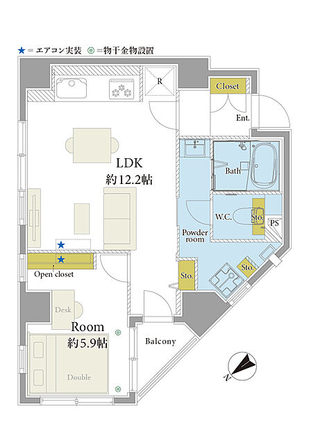 1LDK 間取り