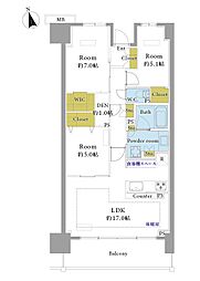 パークホームズ八王子 3LDKの間取図画像