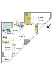 ライオンズマンション上池袋第2 2LDKの間取図画像