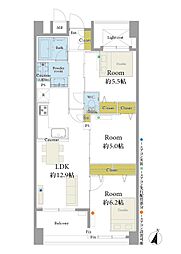 ニッシンパレステージ横浜ベイウエスト 3LDKの間取図画像