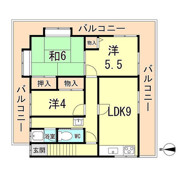 兵庫県神戸市垂水区星陵台１丁目(賃貸マンション3LDK・3階・46.00㎡)の写真 その2