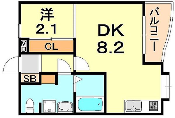 兵庫県神戸市垂水区塩屋町３丁目(賃貸アパート1DK・2階・25.92㎡)の写真 その2