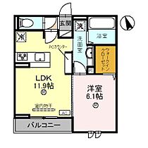 兵庫県明石市西新町１丁目（賃貸アパート1LDK・3階・43.50㎡） その2