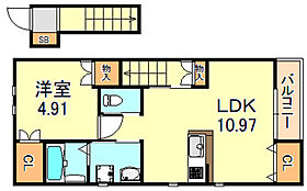 兵庫県明石市上ノ丸１丁目（賃貸アパート1LDK・2階・43.95㎡） その1