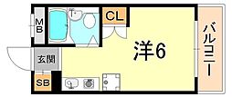 サニーパレス五色山 ワンルームの間取図画像