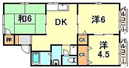 瑞ケ丘ビラ 3DKの間取図画像