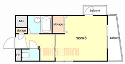 パレス西江井ヶ島 1Kの間取図画像