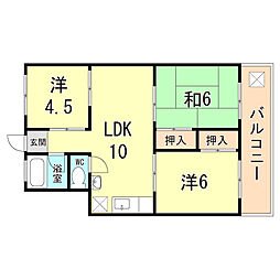 サンハイツ山口 3LDKの間取図画像