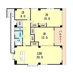 コーポワタナベ 3LDKの間取図画像