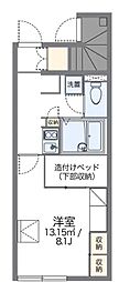 レオパレスたちばな2 1Kの間取図画像