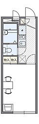 レオパレスロックヒルズ竜が岡 1Kの間取図画像