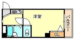 サングレイス西新町 1Kの間取図画像