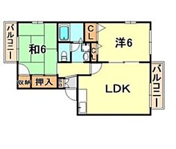 ラピート6X 2LDKの間取図画像
