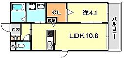 クレセントハイム 1LDKの間取図画像