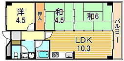 コスタデル明石 3LDKの間取図画像