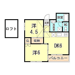 スターヒルズマンション 2DKの間取図画像