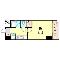 YKハイツ西明石 1Kの間取図画像