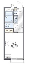 レオパレスプラムバレー 1Kの間取図画像
