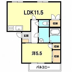 メゾン・ウエスト 1LDKの間取図画像