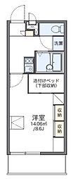 レオパレスリベルテ 1Kの間取図画像