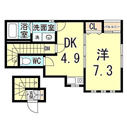 Reve西明石 1DKの間取図画像