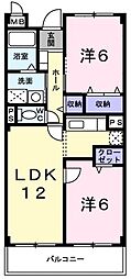 ささお弐番館 2LDKの間取図画像
