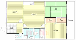 坂上マンション 3DKの間取図画像
