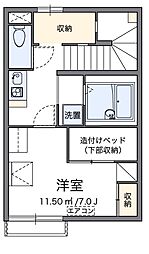 レオパレスシャイン 1Kの間取図画像