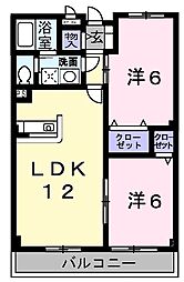プラムテラス 2LDKの間取図画像