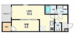 ジーメゾン王居殿 1LDKの間取図画像