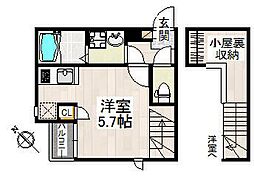 CB大和田スリージェ 1Kの間取図画像